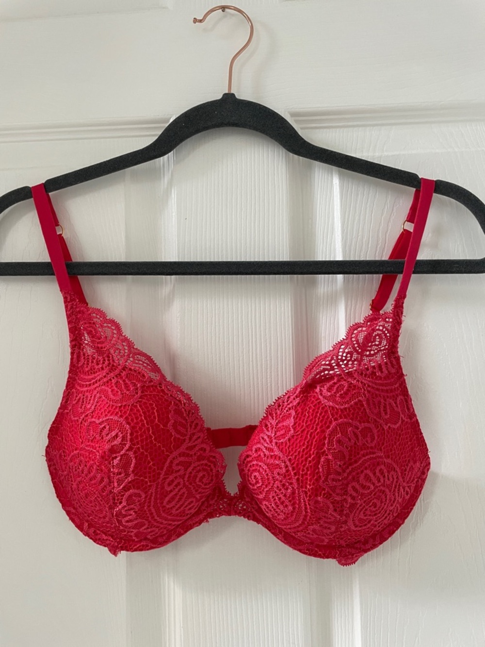 Victoria's Secret Red Lace Plunge Bra
